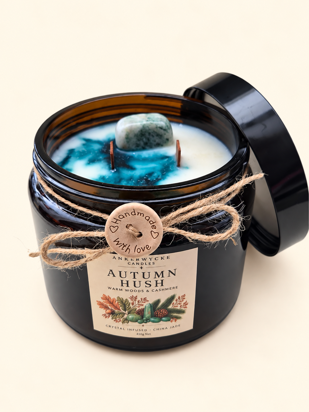 Autumn Hush - Crystal Infused Candle (China Jade)