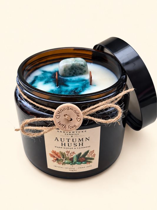 Autumn Hush - Crystal Infused Candle (China Jade)
