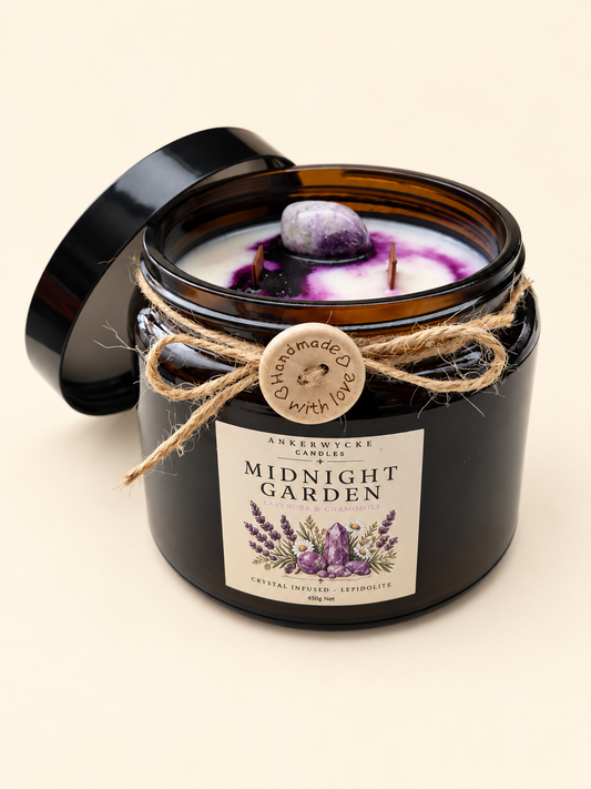 Midnight Garden - Crystal Infused Candle (Lepidolite)